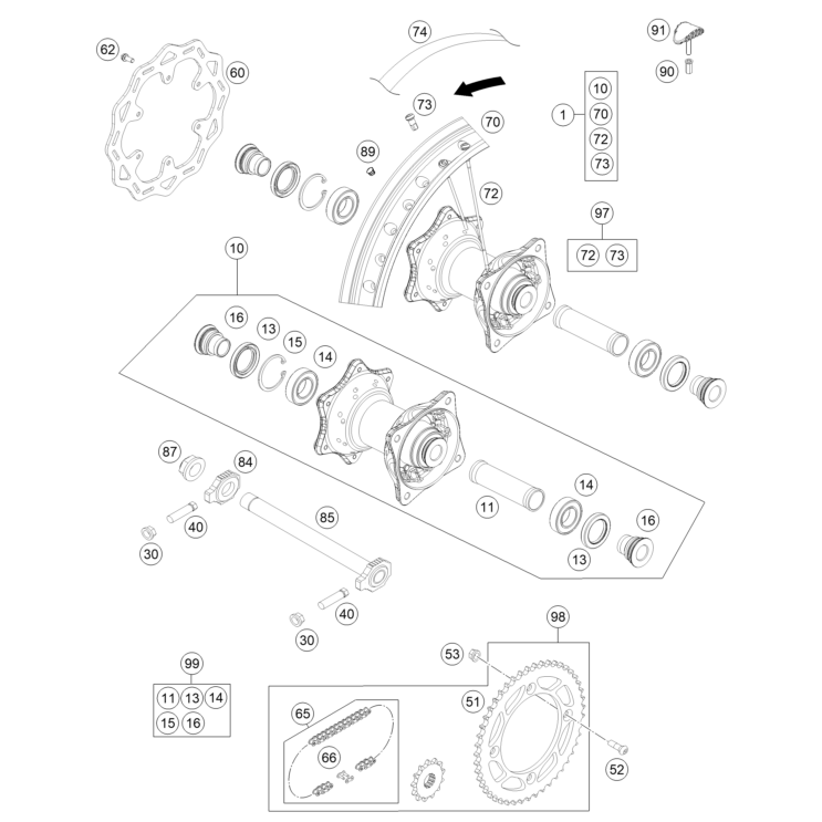 ROUE ARRIERE HUSQVARNA 85 TC 2025 19/16